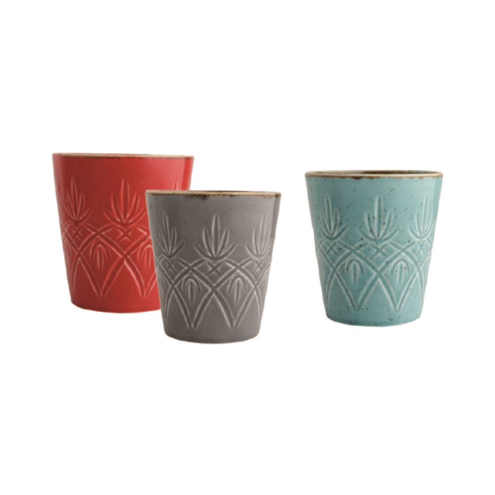 Unhandled Mug / Red & Dark Grey & Turquoise