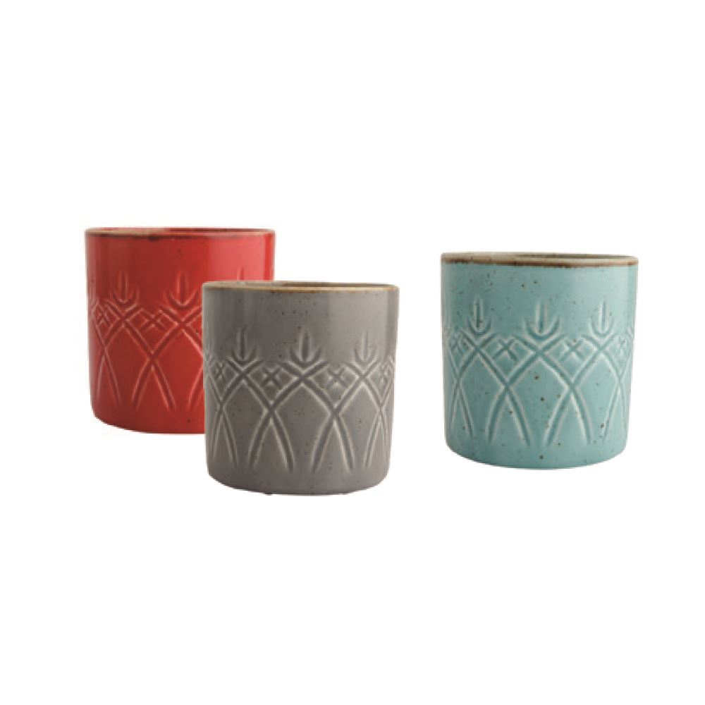 Unhandled Mug / Red & Dark Grey & Turquoise