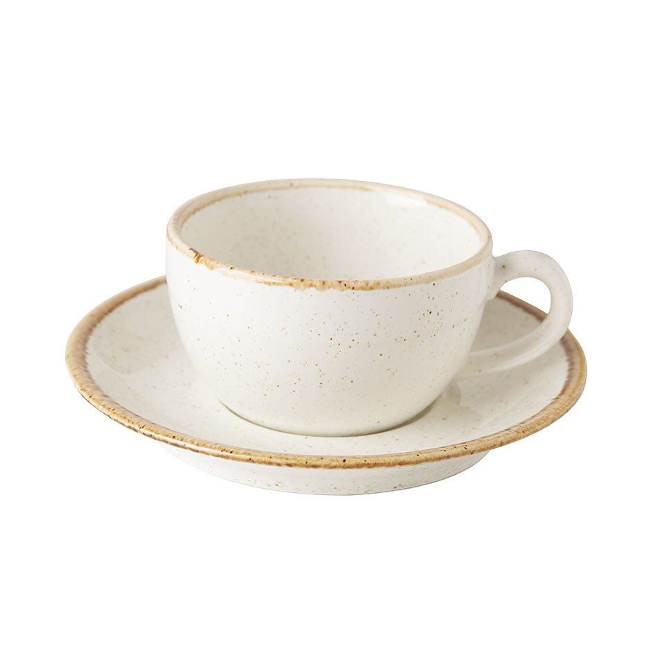 Porselen Bej Tea Cup Set