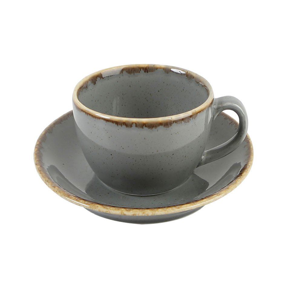 Porselen Koyu Gri Tea Cup Set